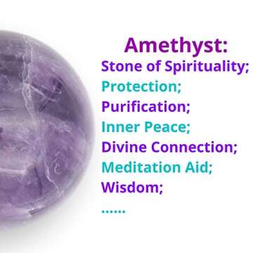 Nature Wonders Crystal Ball Sphere Amethyst (Deep Violet) 7 Spheres 1”, 24-26mm for Reiki, Energy Healing, Meditation, Palm Stones, TouchStones