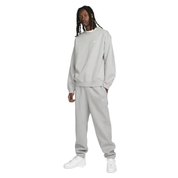 Nike Solo Swoosh Men's Fleece Crew - Supersoft Midweight Brushed Fleece for Cozy Layering