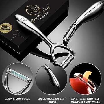 Vegetable Peeler, Stainless Steel Y Peeler, Potato Peeler for Kitchen, Fruit and Vegetable Peelers f...