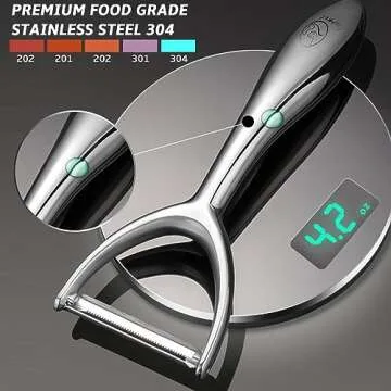 Vegetable Peeler with Ergonomic Design and Stainless Steel Blade