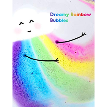 Rainbow Bath Bombs Gift Set, Ribivaul XXXL Size 6.5oz Handmade Bath Bombs with Natural Ingredients, Cloud Bath Bomb with Rich Bubbles for Kids/Women, Great Gift Idea for Mother's Day, Birthday
