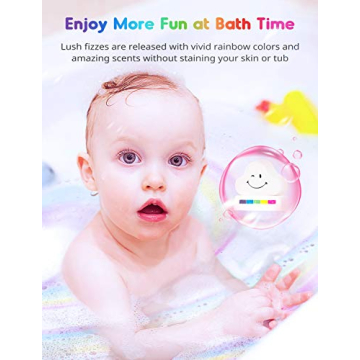 Rainbow Bath Bombs Gift Set, Ribivaul XXXL Size 6.5oz Handmade Bath Bombs with Natural Ingredients, Cloud Bath Bomb with Rich Bubbles for Kids/Women, Great Gift Idea for Mother's Day, Birthday