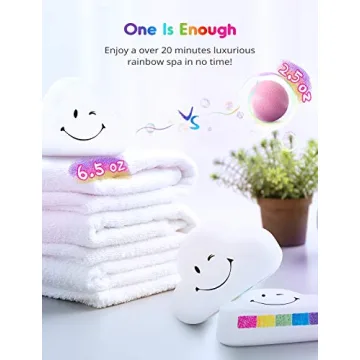 Rainbow Bath Bombs Gift Set, Ribivaul XXXL Size 6.5oz Handmade Bath Bombs with Natural Ingredients, Cloud Bath Bomb with Rich Bubbles for Kids/Women, Great Gift Idea for Mother's Day, Birthday