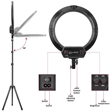 ZOMEi 80-inch Dimmable Bi-Color Ring Light for Photography