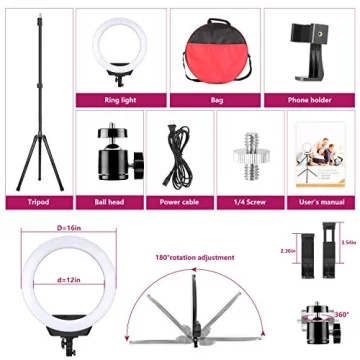 ZOMEi 80-inch Dimmable Bi-Color Ring Light for Photography