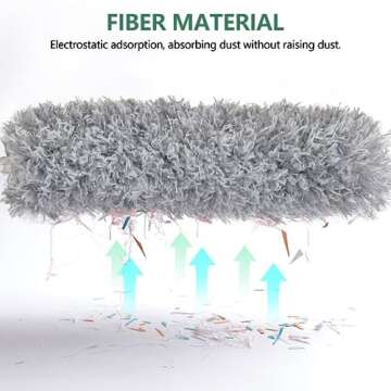 SetSail Extra-Long Dusters with Extension Pole 100-inch for Cleaning, Bendable Microfiber Head Washable Ceiling Fan Duster for High Ceilings, Furniture