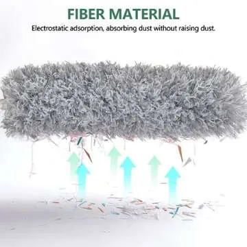 SetSail Extra-Long Dusters with Extension Pole 100-inch for Cleaning, Bendable Microfiber Head Washable Ceiling Fan Duster for High Ceilings, Furniture