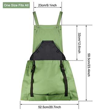 Osznmmg Gardening Apron with Pockets,Gardening Apron for Harvesting Gardening Weeding,Home Cleaning,Waterproof and Adjustable,for Mother's Day Gift