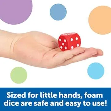 Learning Resources Foam Dice: Dot Dice, Red and Blue 6-Sided Foam Dice, Early Math Skills, Set of 2, Grades PreK+, Ages 3+