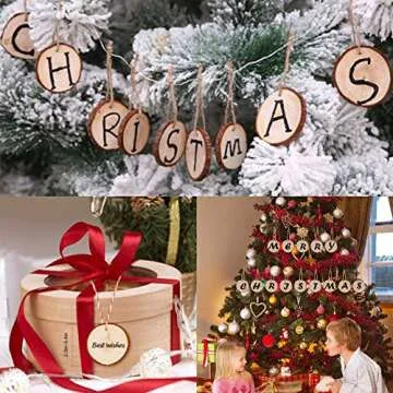 LovesTown 50pcs Unfinished Wood Slices for DIY Crafting