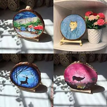 LovesTown 50pcs Unfinished Wood Slices for DIY Crafting