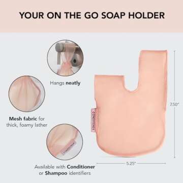 Kitsch Bar Soap Saver Bag – Recycled Mesh Beauty Bar Pouch for Body Wash, Conditioner & Shampoo Ba...