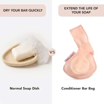 Kitsch Bar Soap Saver Bag – Recycled Mesh Beauty Bar Pouch for Body Wash, Conditioner & Shampoo Bars, Holder to Preserve Soap, Eco-Friendly, Patented Bag – Terracotta