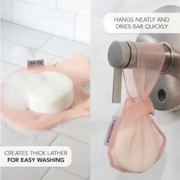 Kitsch Bar Soap Saver Bag – Recycled Mesh Beauty Bar Pouch for Body Wash, Conditioner & Shampoo Bars, Holder to Preserve Soap, Eco-Friendly, Patented Bag – Terracotta