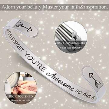 Btysun Bracelets for Women Inspirational Gifts for Women Her Mom Cuff Bracelet Friendship Bracelets ...