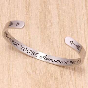 Btysun Bracelets for Women Inspirational Gifts for Women Her Mom Cuff Bracelet Friendship Bracelets Friend Gifts Mantra Thank you Gifts Jewelry