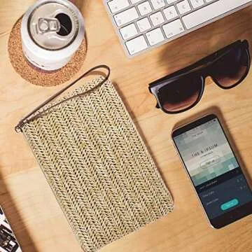 FENICAL Straw Clutch Bag Bohemian Zipper Wristlet Summer Beach Handbag for Women Girls