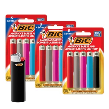 BIC Classic Lighters, Pocket Style, Safe Child-Resistant, Assorted Colors (packaging may vary), 5-Co...