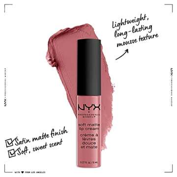 NYX PROFESSIONAL MAKEUP Soft Matte Lip Cream, Lightweight Liquid Lipstick - Beijing (Light Dusty Ros...
