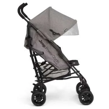 Jeep PowerGlyde Plus Stroller by Delta Children - Lightweight Travel Stroller, Grey