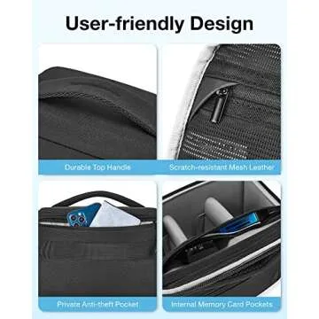 BAGSMART Small Camera Bag for Photographers, Compact Camera Shoulder Bags for DSLR/SLR/Mirrorless Cameras, Waterproof Crossbody Camera Case with Tripod Holder, Black