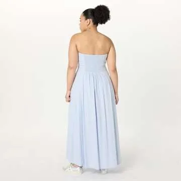 Stylish Carlota Strapless Linen Maxi Dress for Women