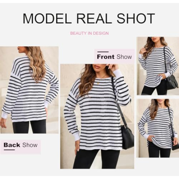 Dokotoo Oversized Crewneck Sweater for Women Fashion