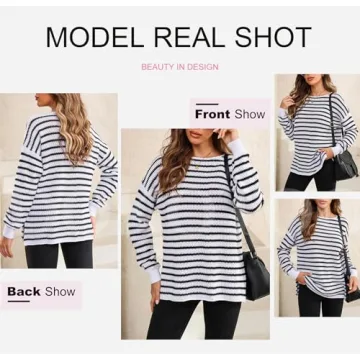 Dokotoo Oversized Crewneck Sweater for Women Fashion