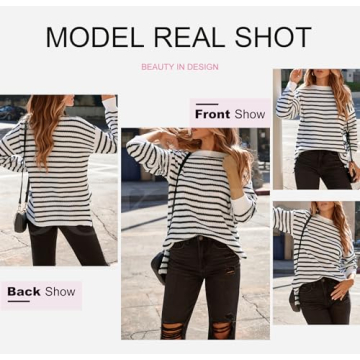 Dokotoo Oversized Crewneck Sweater for Women Fashion