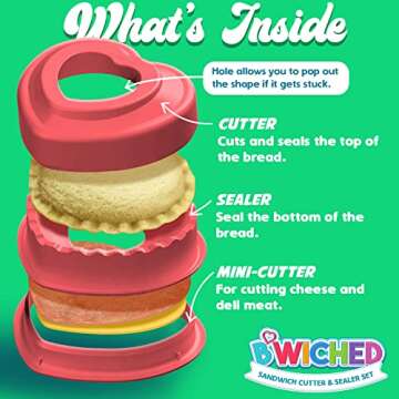 Fun Sandwich Cutter and Sealer for Kids Lunches