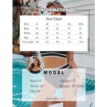 Stylish BMJL Women's High Waisted Bikini Swimsuit for Summer Fun