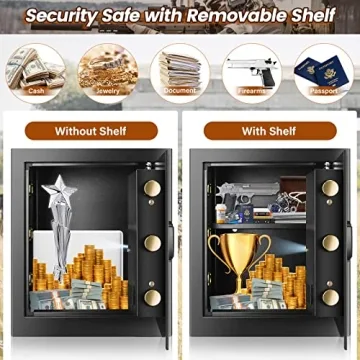 Large Fireproof Safe with A4 Document Bag for Home Use