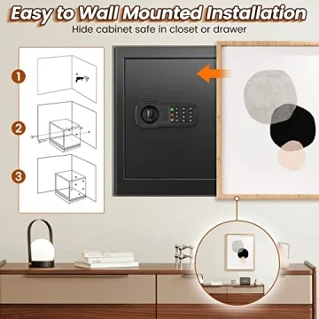 Large Fireproof Safe with A4 Document Bag for Home Use