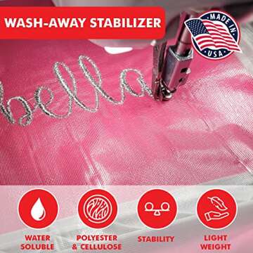 Superpunch Wash-Away Water Soluble Stabilizer for Embroidery - 9 inch x 10 Yard Roll, Fabric Stabilizer, Embroidery Backing & Cut Away Stabilizers - SuperStable Machine & Hand Sewing - Made in USA