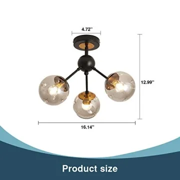 Elegant 3-Light Black Chandelier for Modern Spaces