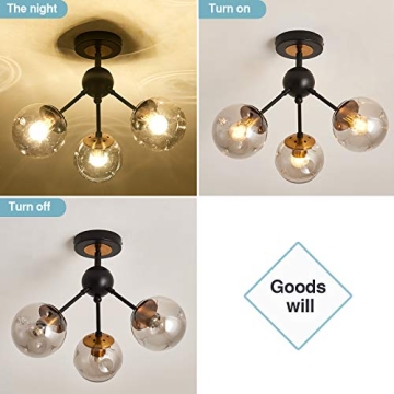 Elegant 3-Light Black Chandelier for Modern Spaces