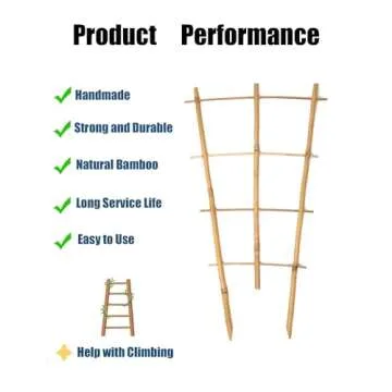 Moromyse 4 Pack Min Bamboo Trellis - 16 inch Plant Support Garden Trellis with Twist Trellis for Cli...