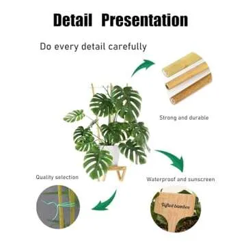 Moromyse 4 Pack Min Bamboo Trellis - 16 inch Plant Support Garden Trellis with Twist Trellis for Climbing Plants Hoya Plants Vine Ivy Indoor Mini Climbing with Bamboo Plant Labels