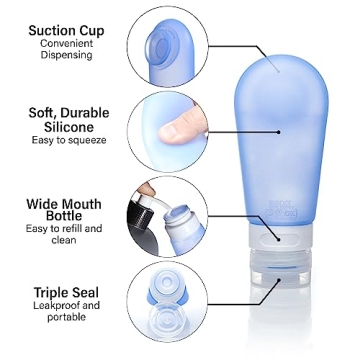 Silicone Travel Bottles - Refillable Toiletry Containers