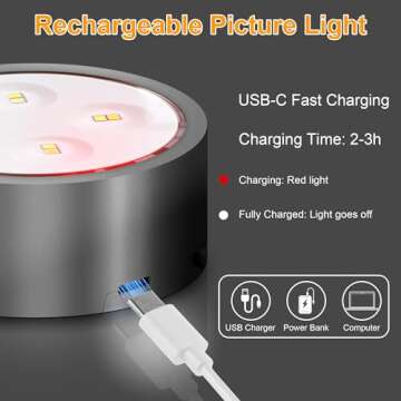 3-Pack Rechargeable Picture Lights with Remote Control