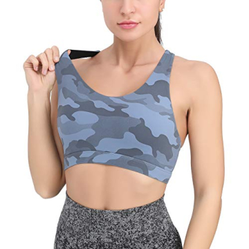 RUNNING GIRL High Support Sports Bra in Camouflage Blue