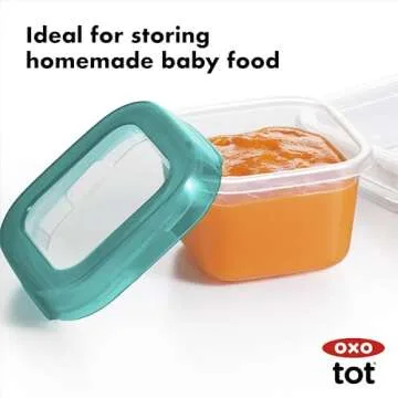 OXO Tot Baby Blocks Freezer Storage Containers Teal (4 Oz)