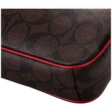 COACH Nolita 19 In Signature Canvas Bag Purse (Brown Red)