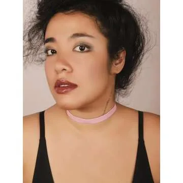 Sacina Pink Choker Necklace, Pink PU Leather Choker Collar, Vintage Necklace, Gothic Choker, Goth Necklace, Punk Necklace, Jewelry Gift for Women