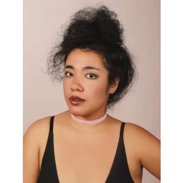 Sacina Pink Choker Necklace, Pink PU Leather Choker Collar, Vintage Necklace, Gothic Choker, Goth Necklace, Punk Necklace, Jewelry Gift for Women