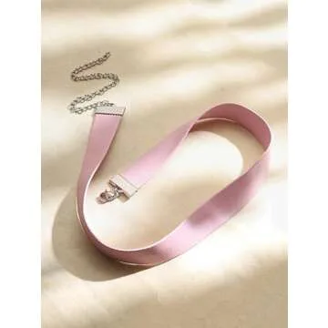 Sacina Pink Choker Necklace, Pink PU Leather Choker Collar, Vintage Necklace, Gothic Choker, Goth Necklace, Punk Necklace, Jewelry Gift for Women