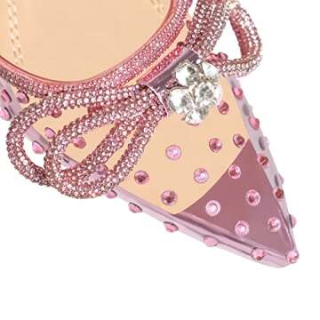 Chic MissHeel Rhinestone Bow Heels - Stylish & Comfortable