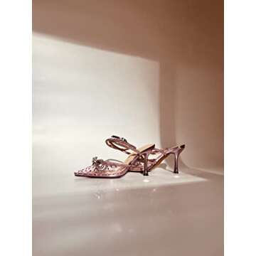 Chic MissHeel Rhinestone Bow Heels - Stylish & Comfortable