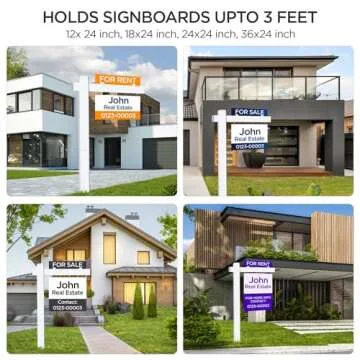 Real Estate Sign Posts Real Estate Signs Holder Realtor Sign Post Made of Vinyl PVC Holds for Sale Yard Signs Up To 24 Inch