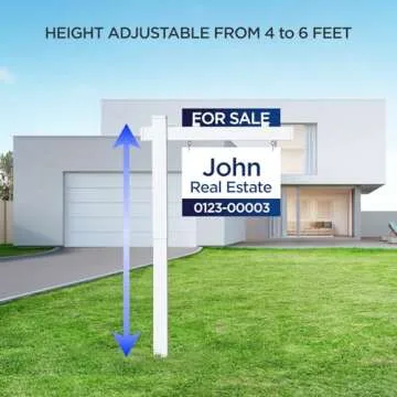 Real Estate Sign Posts Real Estate Signs Holder Realtor Sign Post Made of Vinyl PVC Holds for Sale Yard Signs Up To 24 Inch